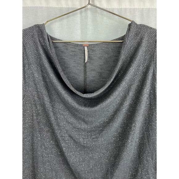 Free People Top Blouse Metallic Shimmer Sparkle Party Glam Futuristic Holiday - Picture 2 of 6